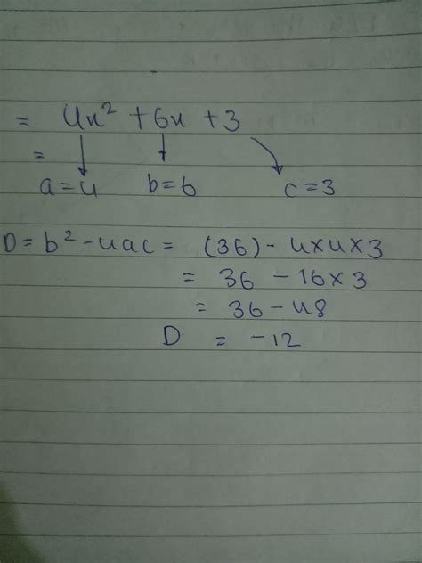 Write the natural of root of quadratic equation 4x square+6x+3=0 ...