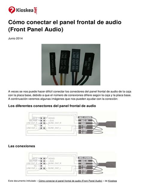 Como Conectar El Panel Frontal de Audio Front Panel Audio 4171 Kyrk7b PDF | PDF