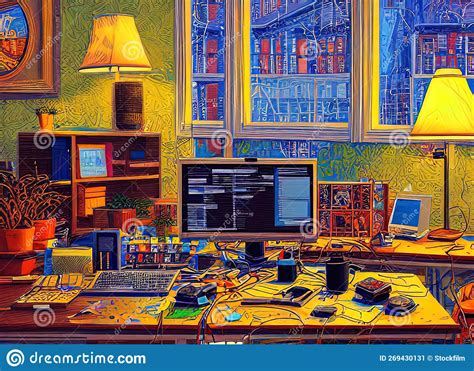 Principal Software Engineer Job Fictional Work Environment. Generative AI. Stock Illustration ...