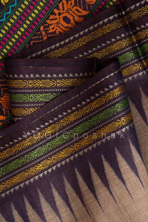 Pada Padma | Handwoven jala tussar silk saree | Ganga Yamuna border ...