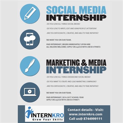 Social Media Internship and Marketing Media Internship | Social media ...