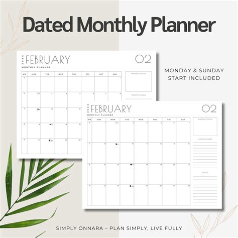 2026 Monthly Planner Printable and Fillable (A3, A4, A5, US Letter ...