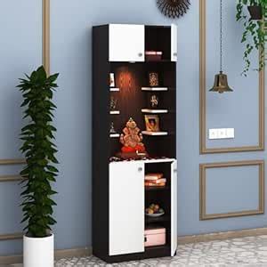 Anikaa Archan Floor Standing Wooden Home Temple with LED Light ...