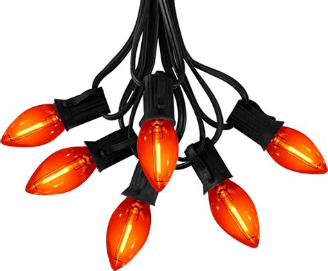 SOTOPOO C7 Orange LED String Lights, 25FT LED Orange Halloween Lights ...