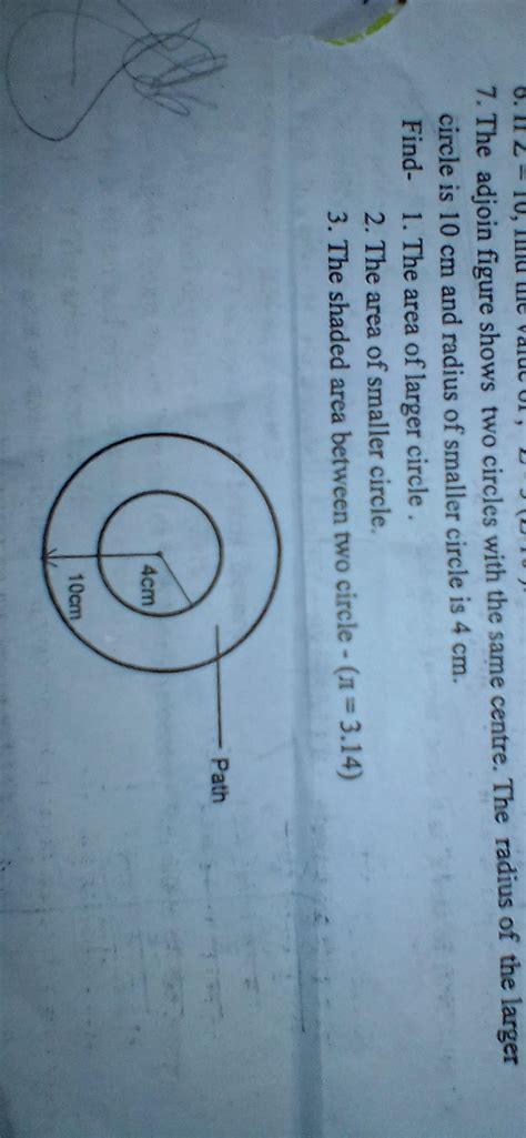 the adjoining figure shows two circles with the same centre . the ...