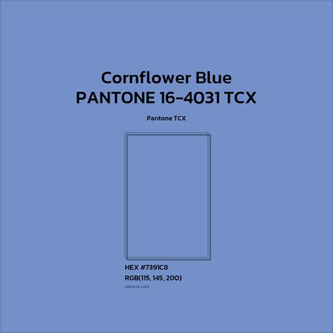 About PANTONE 16-4031 TCX - Cornflower Blue Color - Color codes ...