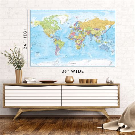 Detailed World Map Poster 的图像结果