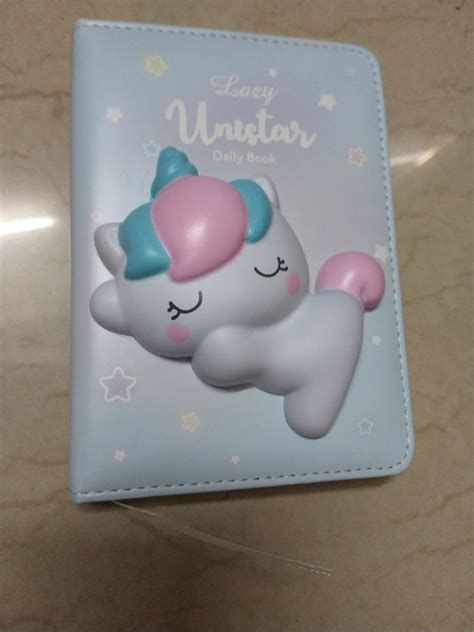 WISHKEY Stylish Cute 3D Squishy Destress Lazy Unicorn Notebook A5 Diary ...