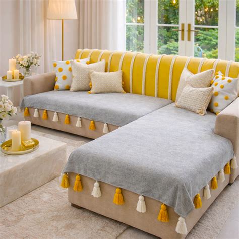 L-Shaped Sofa Cover 5-seater Sectional 3 seater With Lounger|Grey ...