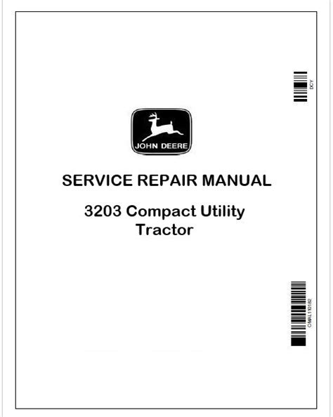 John Deere 3203 Tractor Technical Manual TM1150 Instant PDF