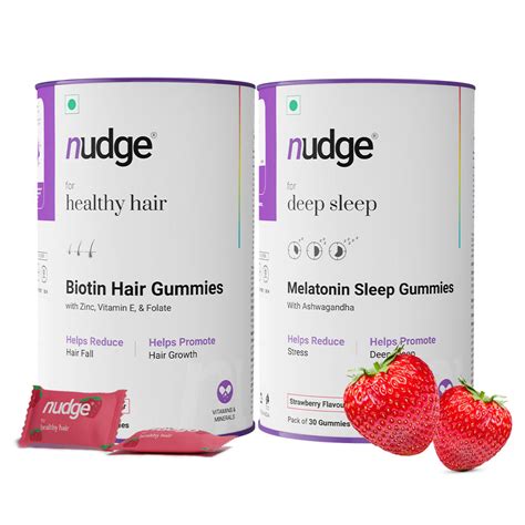 Buy Biotin Hair & Melatonin Sleep Gummies Online at Nudge Wellness