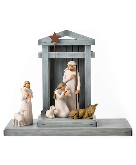 Willow Tree Nativity - Deluxe Starter Figures Plus Creche, 7-Piece Set ...