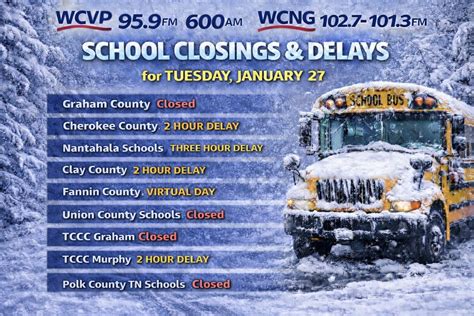WCNG-WCVP - 🚨 SCHOOL CLOSINGS Due to Ice and Extreme Cold. Here are the ...
