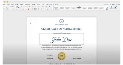 Certificate Templates Microsoft Word