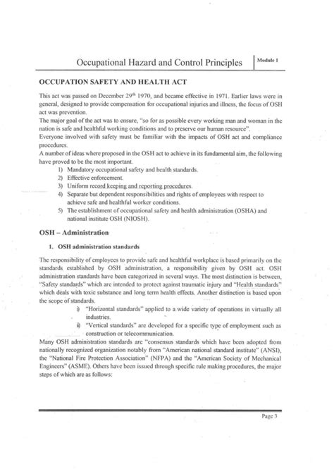 Module-1 - Occupational Hazard and Control Principles Module 1 ...