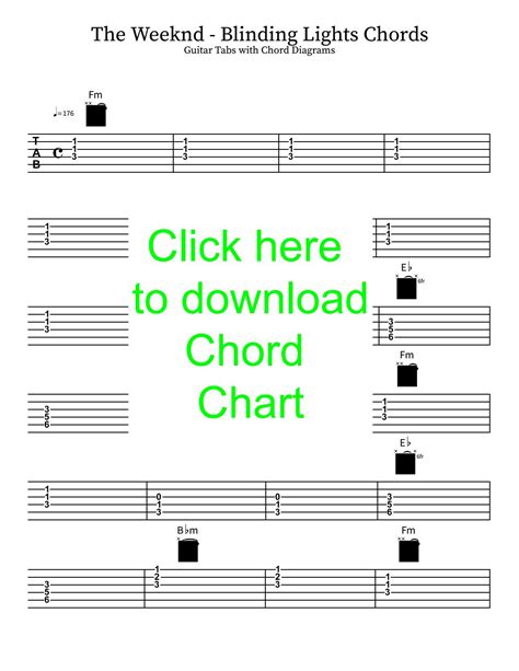 The Weeknd - Blinding Lights Chords - Guitar Tabs with Chord Diagrams ...