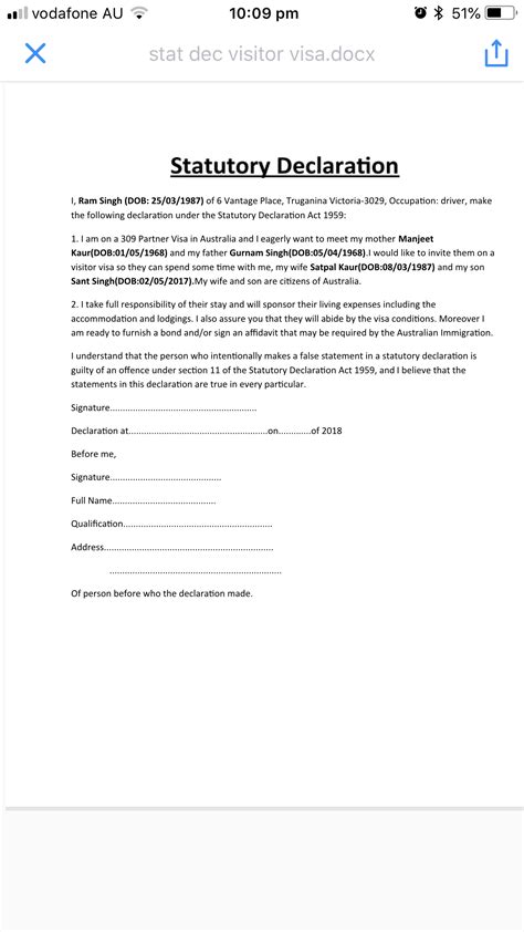 Image result for Statutory declaration Examples