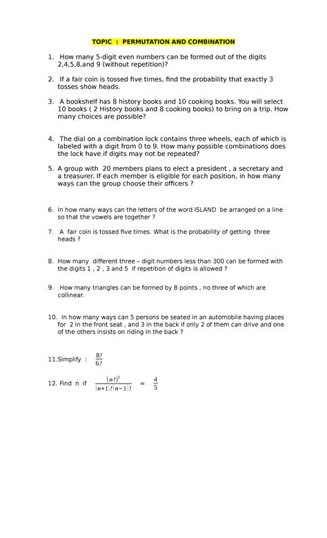 Image result for Permutation Tutorials