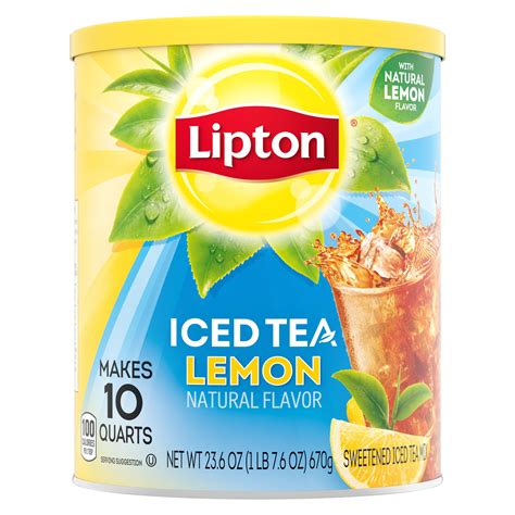 Lipton Iced Tea ,Natural Lemon, Sweetened Iced Tea Powder ,Lemon ...