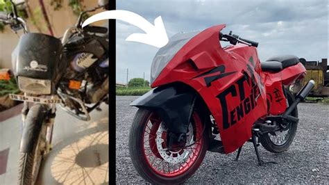 Hero Splendor Modified to Hayabusa Using Cardboard Pieces » Car Blog India