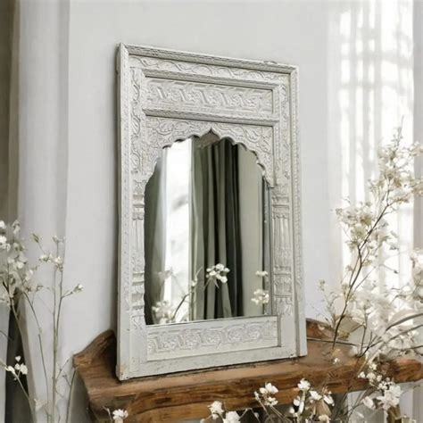 The Gulab Jharoka – Handcarved Wooden Mirror Frame – Pretty Homes Indi ...