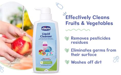 Chicco Liquid Cleanser 200ml Bottle Wash for Cleaning Baby Bottles, 100 ...