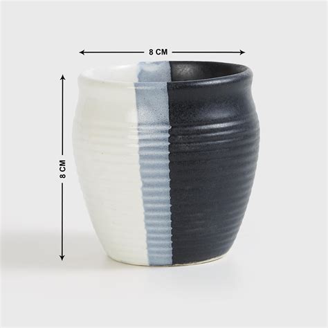 Buy Fiesta Mirth Black and White Colourblocked Stoneware Khullad from ...