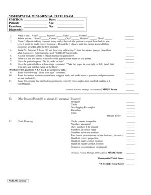 18 Printable mini mental status exam form Templates - Fillable Samples ...