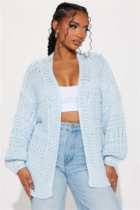 Izzy Chunky Knit Cardigan - Light Blue | Fashion Nova