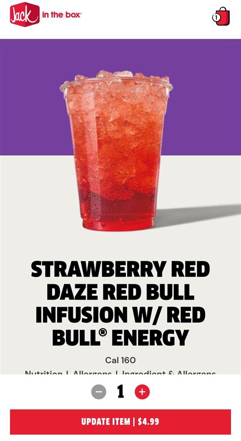 Strawberry Red Daze Red Bull Infusion from Jack in the Box : r/energydrinks