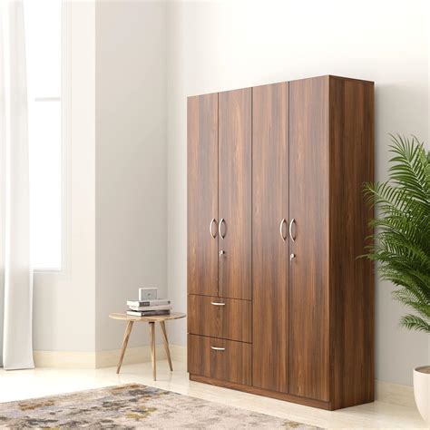 Amazon Brand - Solimo Brol Engineered Wood Wardrobe with 3 Shelves and ...