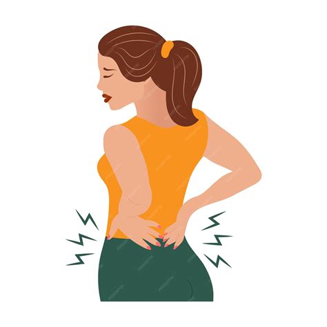 Cartoon Woman With Back Pain