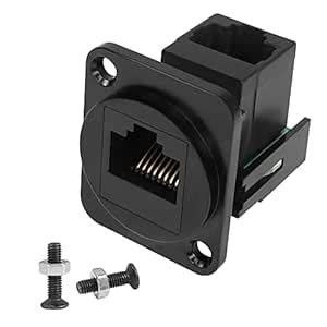 QIANRENON RJ45 90 Angled Panel Mount Adapter CAT5E/CAT5 Ethernet ...