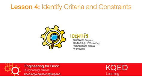 Identify Criteria and Constraints | Engineering for Good | PBS ...