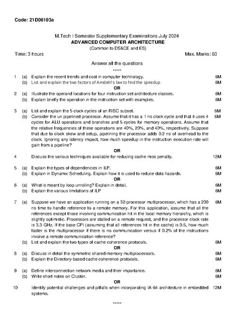 21D06103 a+Advanced+Computer+Architecture - Code: 21D06103a M I ...