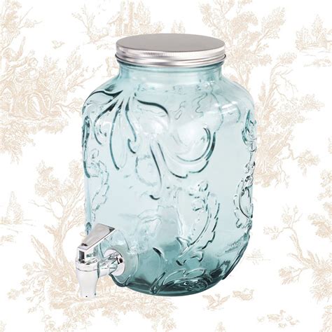 Euro Ceramica Bara Euro Recycled Glass Liter Mason Jar Beverage ...