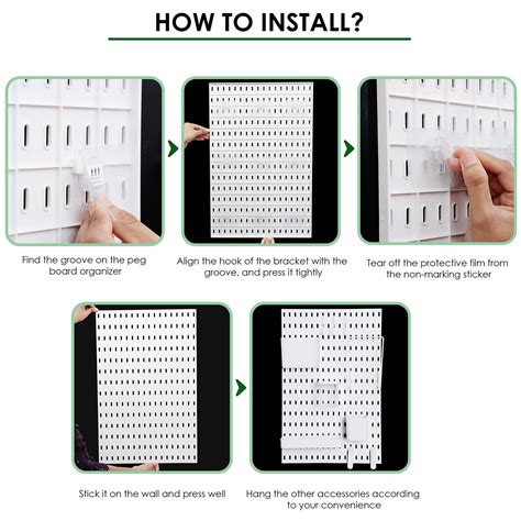 ABOUT SPACE Peg Board - Home Organizer Pegboard Wall Organizer with 10 ...