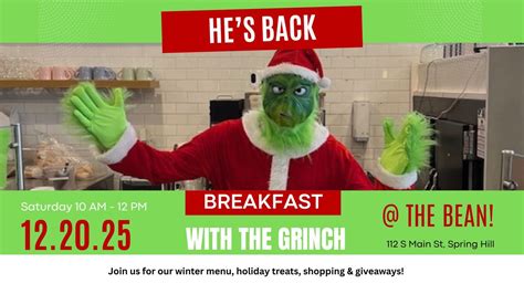 Grinchmas at The Bean!, 112 S Main Street, Spring Hill, KS, United ...