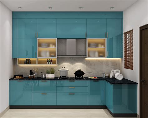 Turquoise Kitchen Cabinets Design