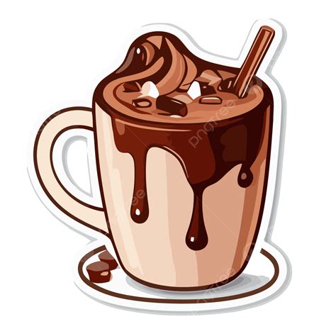 Hot Chocolate Sticker Clipart Vector, Chocolate Clipart, Sticker ...