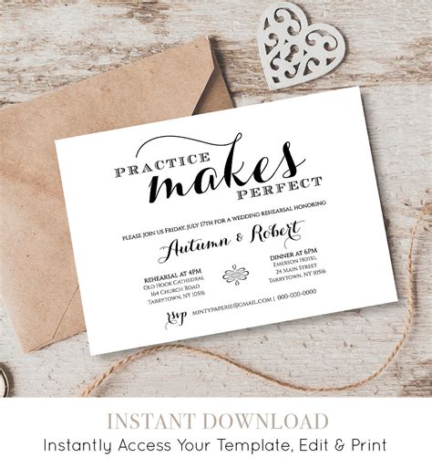 Mass Wedding Rehearsal Dinner Invitations