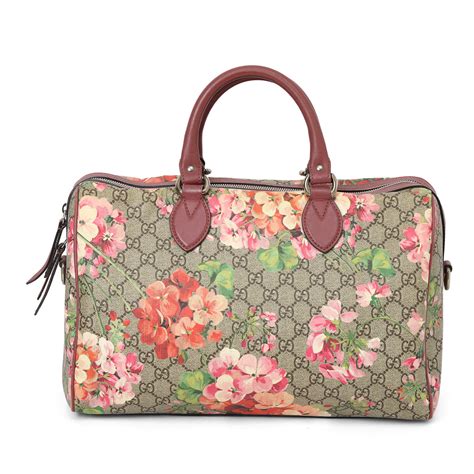 SHOP PRELOVED Gucci Maroon and Beige Medium Blooms GG Supreme Top ...