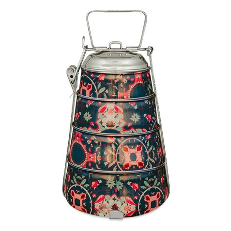 Buy Elan Stainless Steel Tantraa Conoid Pyramid Tiffin Box - Four Tier ...