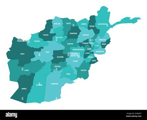 Afghanistan - regional map of provinces Stock Vector Image & Art - Alamy