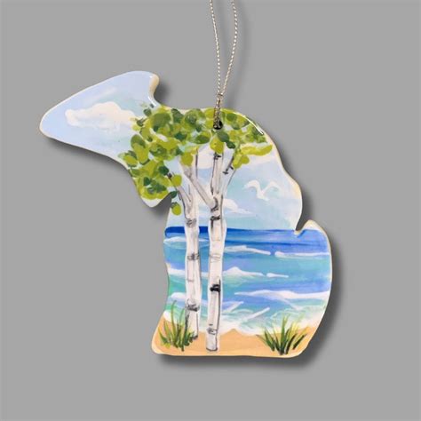 Michigan Birch Tree Ornament - Heather Lane Pottery