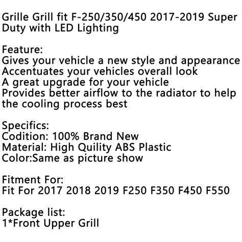 Buy Raptor Style Grille Grill Fit For Ford F-250 F-350 F-450 2017-2019 ...