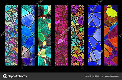 Set Stripes Stained Glass Pattern Stock Photo by ©KseniyaOmega 422126440