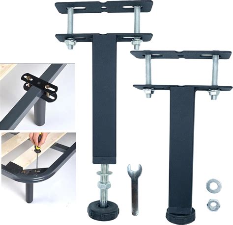 Buy Neluko 2 Pcs Metal Adjustable Height Bed Furniture Foot Legs ...