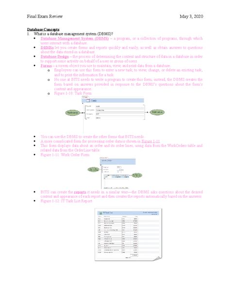 Final Exam Review - Database Concepts What is a database management ...