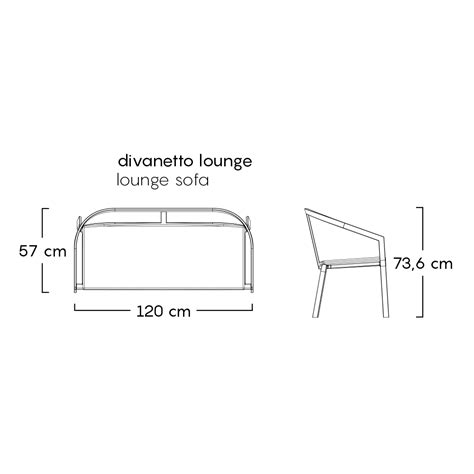 Aluminum Base Garden Sofa 3 Finishes Made in Italy